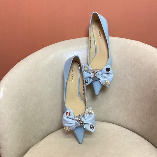IUIU SECOND   2022春季新款甜美少女风蝴蝶结高跟鞋2022春季新款时装鞋商场同款U22AE17801 商品图2