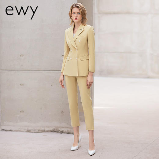 韩版气质黄色西装职业套装女小个子西装外套女时尚干练休闲正装OL 商品图1