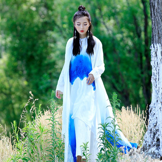 青城诀手工扎染连衣裙 | 杨丽萍老师同款 | 手工喷绘之作 匠心精神 商品图6
