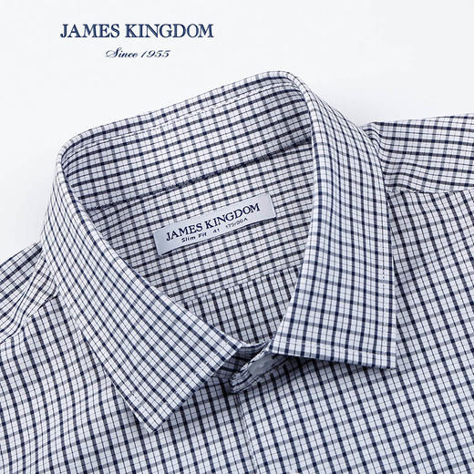 【专柜同款】占姆士jameskingdom男士格子衬衫中青年商务绅士衬衣 商品图4