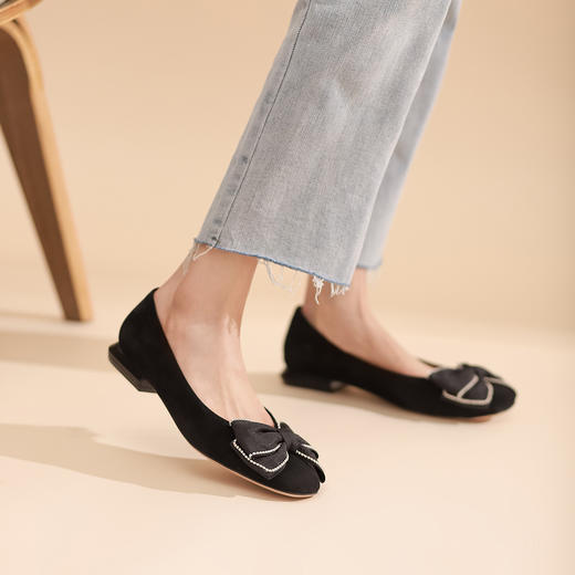 西村名物2022年春季新款浅口蝴蝶结时装鞋通勤鞋女单鞋T22AE19001 商品图1