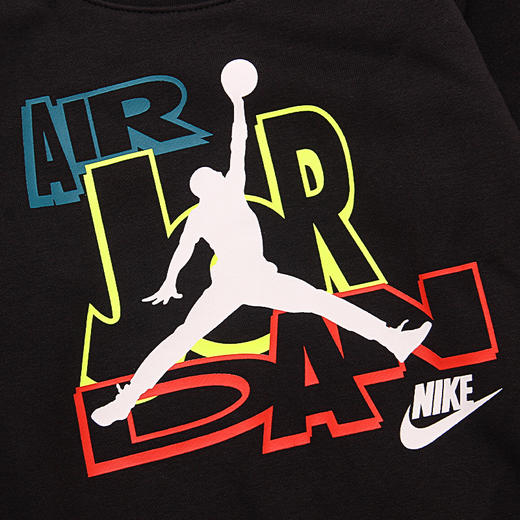AIR JORDAN乔丹AJ童装春新活力彩色印花针织无帽卫衣JD2212070 商品图3