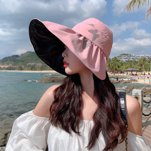 黑胶UV防晒帽女 夏季外出必备 大帽檐防紫外线帽子 商品图0