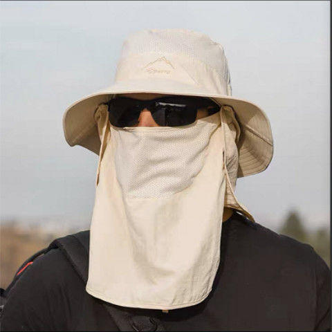 防晒帽子男士钓鱼帽夏季渔夫帽户外登山太阳帽遮脸防紫外线遮阳帽 商品图7