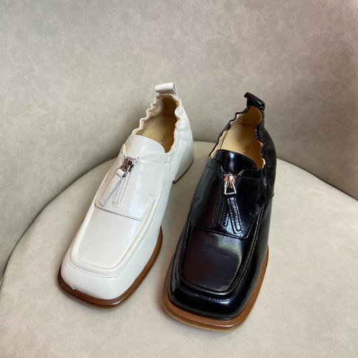 IUIU SECOND2022春季新款小皮鞋英伦风粗跟一脚蹬高跟鞋春季新款商场同款U22AM18271 商品图4