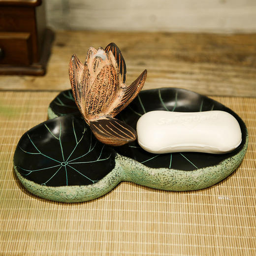 免钉壁挂式香皂盒仿古创意沥水皂盒置物架中式卫生间浴室肥皂碟 商品图7