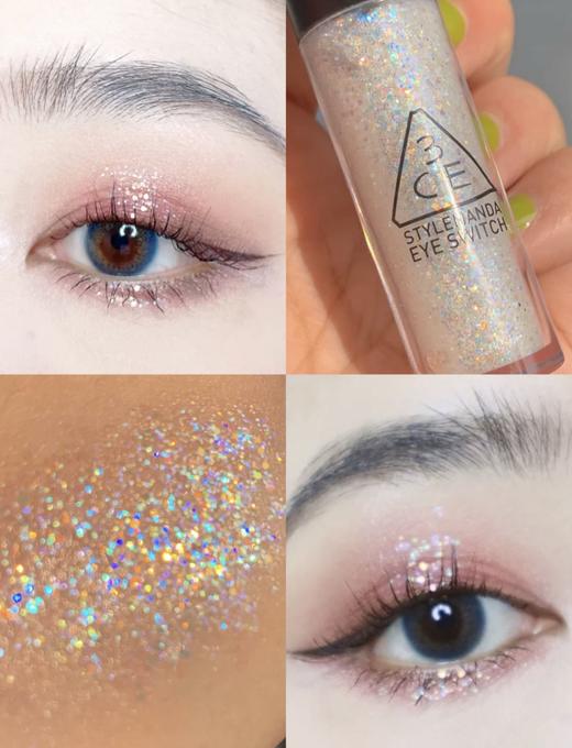 韩国3CE亮片珠光液体眼影液 一滴泪DOUBLE NOTE 人鱼姬银色卧蚕闪闪眼影 商品图1