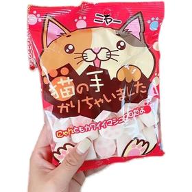 日本进口YAOKIN猫爪棉花糖儿童零食休闲糖果Q弹软糯甜品80g
