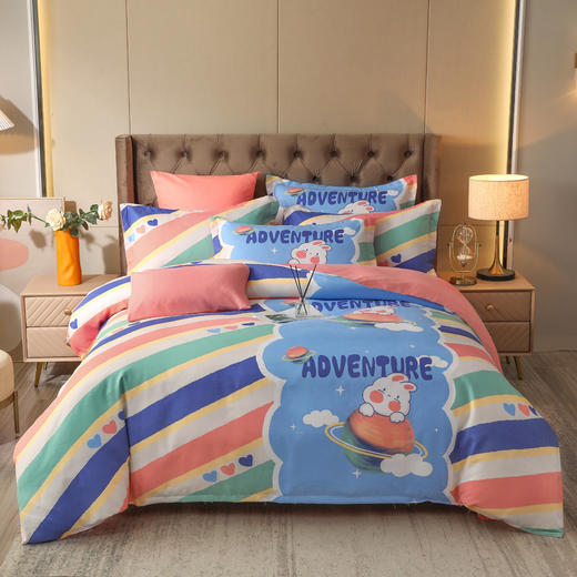 新款超柔棉亲肤，时尚清新艺术印花床上四件套LMR-yydb001 商品图14