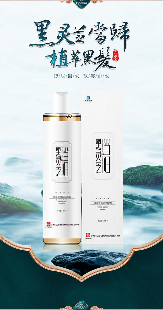 【广药白云山新东西，果然不一般！】百年品牌黑灵芝当归植萃洗发水滋润营养乌发黑发白发转黑洗发露 商品图4