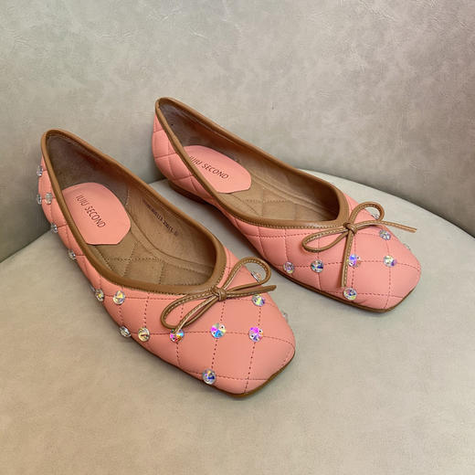 IUIU SECOND2022春季新款女单鞋蝴蝶结晚晚风仙女鞋平底浅口豆豆U22AE18001 商品图3