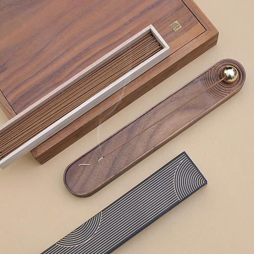 创意胡桃木香薰香炉线香礼盒套装卧室客厅香插 商品图3