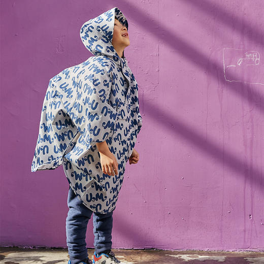 【代发】UzMz“我罩着你”亲子防泼水快干可折叠斗篷雨衣11 商品图6