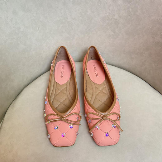 IUIU SECOND2022春季新款女单鞋蝴蝶结晚晚风仙女鞋平底浅口豆豆U22AE18001 商品图4