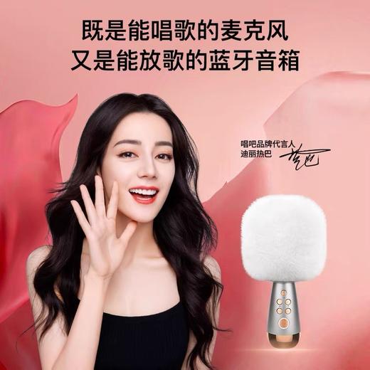 唱吧K歌宝小巨蛋麦克风G2款杏白色绒毛款 商品图0