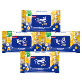 f『得宝Tempo』洋甘菊湿厕纸【4包装】40片/包x4包 经期可用卫生清爽抽取式湿巾湿厕纸