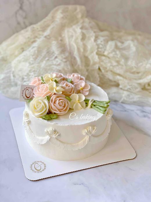 韩式裱花 #送你一束花#花束蛋糕#  忌廉蛋糕（默认自提，收费配送请联系客服） 商品图1