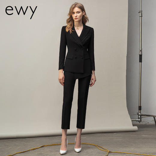 高端黑色西装外套女士修身气质售楼部工作服春新款西服套装工作服 商品图1