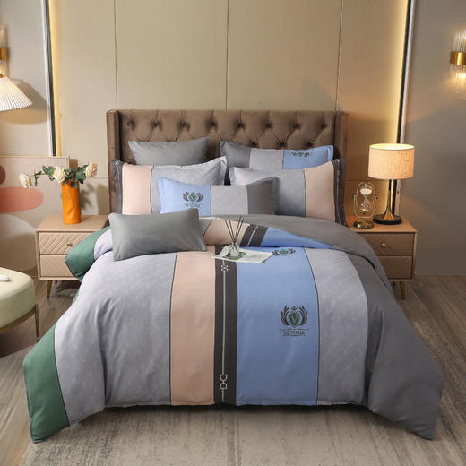 新款超柔棉亲肤，时尚清新艺术印花床上四件套LMR-yydb001 商品图1