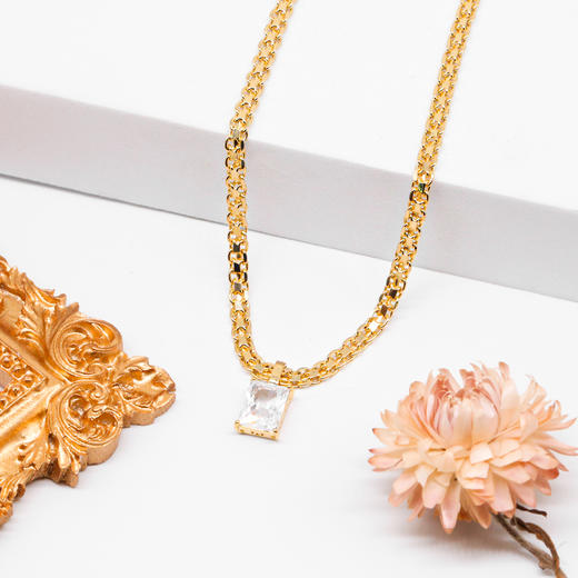 简约镀金水钻项链xl672 商品图1