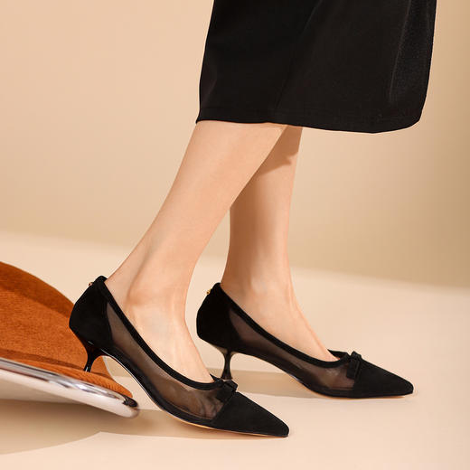 西村名物2022春季新款尖头细高跟职业女单鞋T22AE19771 商品图2
