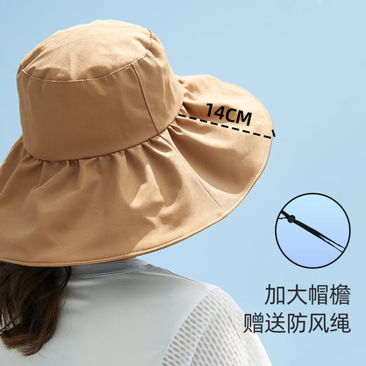 黑胶UV防晒帽女 夏季外出必备 大帽檐防紫外线帽子 商品图7