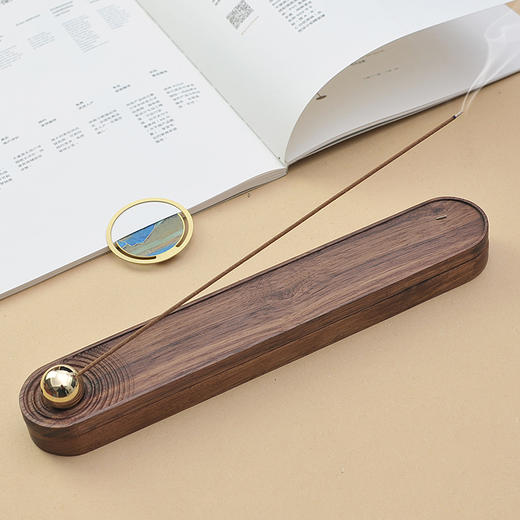 创意胡桃木香薰香炉线香礼盒套装卧室客厅香插 商品图4