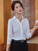 高级感白衬衫女面试免烫上衣修身正式职业装衬衣长袖内搭V领显瘦 商品缩略图1