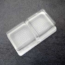 TKTP012B 白两粒吸塑盒 100个装 月饼雪媚娘蛋黄酥青团包装盒