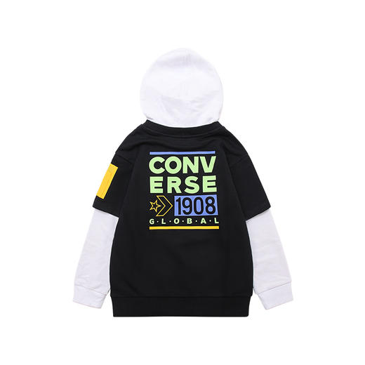 Converse/匡威童装春男女儿童假两件针织连帽套头卫衣CV2212114 商品图1