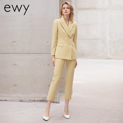 韩版气质黄色西装职业套装女小个子西装外套女时尚干练休闲正装OL 商品图0