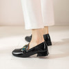 西村名物2022年春新款英伦风小皮鞋圆头低跟乐福鞋休闲一脚蹬女单鞋T22AM19401 商品缩略图2
