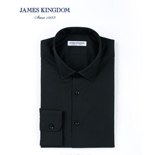 【夏季商务长袖特价】占姆士Jameskingdom男士春秋新品长袖衬衫中青年商务纯色蓝衬衣 商品图3