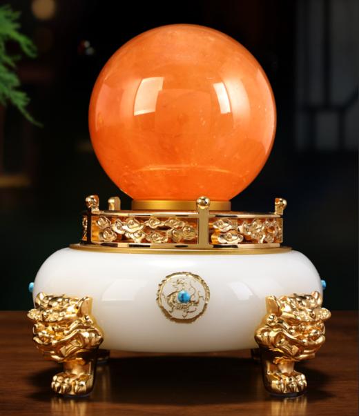 【彼达思】财源滚滚招财聚宝盆摆件水晶球客厅玄关酒柜办公室装饰品乔迁商务礼品 商品图0