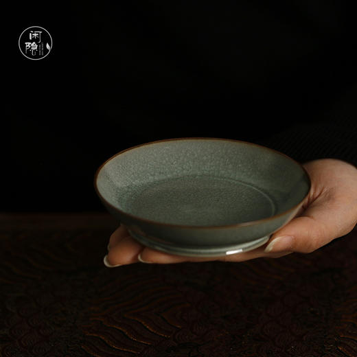 哥窑全手工冰裂纹圆形壶承 小号 商品图0