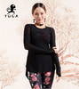 壁虎瑜伽【2110SY069-黑色】高弹网纱长袖罩衫（无胸垫） 商品缩略图6
