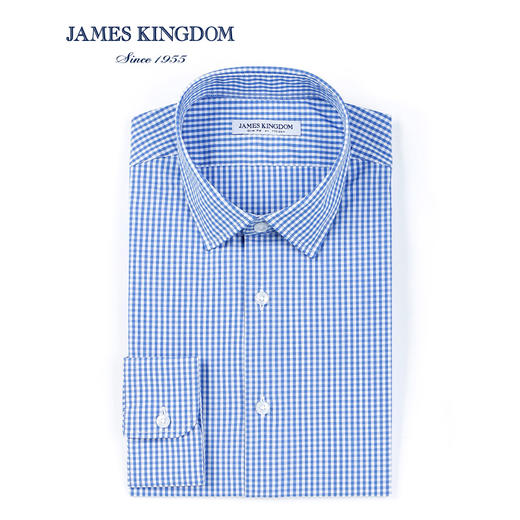【专柜同款】占姆士jameskingdom男士格子衬衫中青年商务绅士衬衣 商品图0