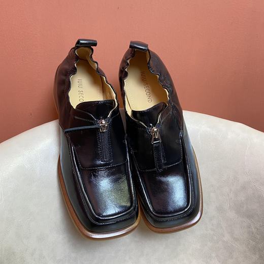 IUIU SECOND2022春季新款小皮鞋英伦风粗跟一脚蹬高跟鞋春季新款商场同款U22AM18271 商品图2