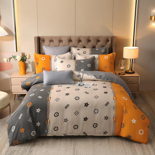 新款超柔棉亲肤，时尚清新艺术印花床上四件套LMR-yydb001 商品图9