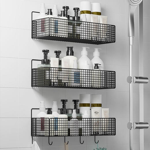 浴室卫生间置物架厕所洗澡洗手间洗漱台免打孔收纳壁挂式 商品图9