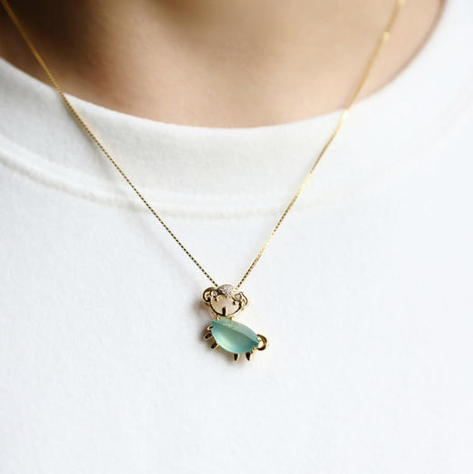 高冰种蓝晴水翡翠羊吊坠 商品图7