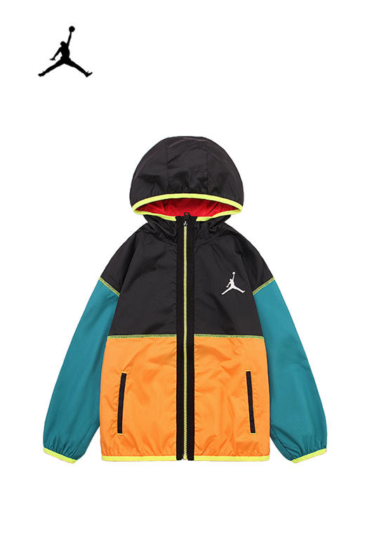 乔丹童衣男童装夹克春撞色梭织连帽风衣外套JD2212111 商品图3