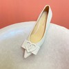 IUIU SECOND2022春新款爱心蝴蝶结尖头单鞋气质高跟浅性感细跟 商品缩略图1