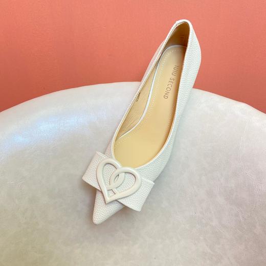 IUIU SECOND2022春新款爱心蝴蝶结尖头单鞋气质高跟浅性感细跟 商品图1