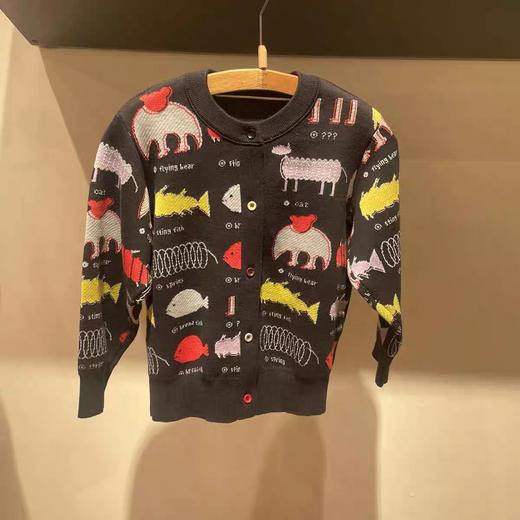 江南布衣童装2022春季男女单排扣针织开衫1M1391210 商品图3