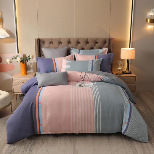 新款超柔棉亲肤，时尚清新艺术印花床上四件套LMR-yydb001 商品图2