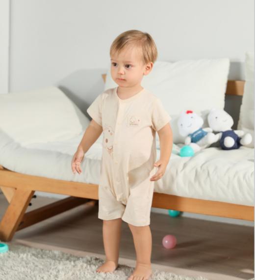 棉果果夏季彩棉男童女童短袖对开连体衣M201722122207 商品图0