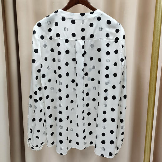 丁摩 春夏真丝衬衫V领桑蚕丝上衣别致大码上衣Q122012-DA499 商品图2