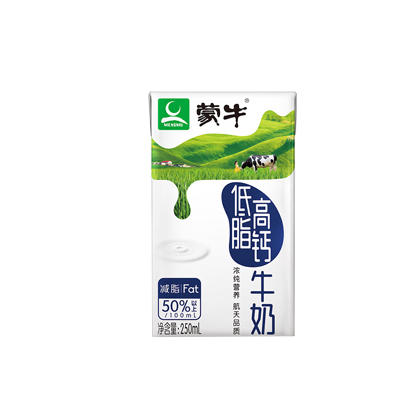蒙牛低脂高钙牛奶利乐包250ml×24盒 10-11月零包 商品图0