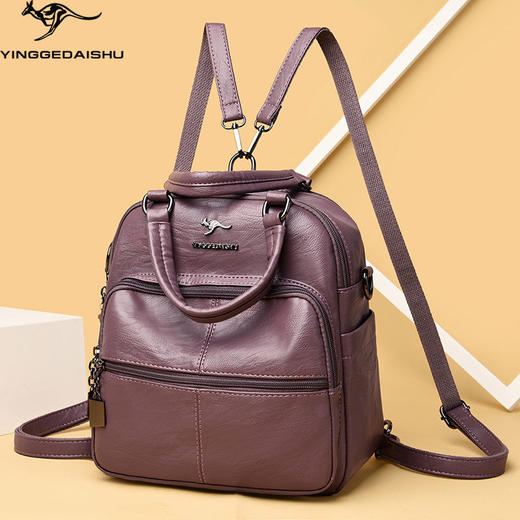 TZF-MJJP220226 时尚多功能多层大容量双肩手提单肩斜挎包 商品图3